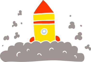 Bir insan tarafından çizilmiş karalama roketi fırlatma