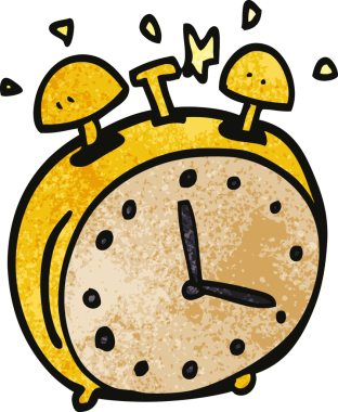 bir insan tarafından çizilmiş çizgi roman alram saati