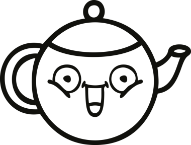 Bir insan tarafından çizilmiş bir çaydanlığın çizgi çizimi