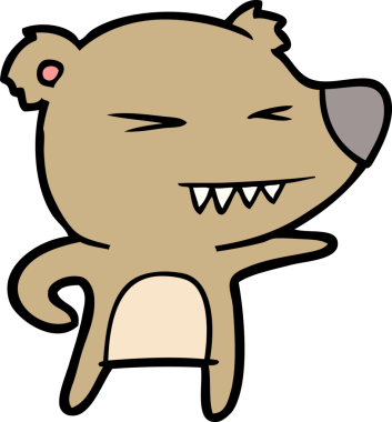 Bir insan tarafından çizilmiş kızgın ayı çizgi filmi.