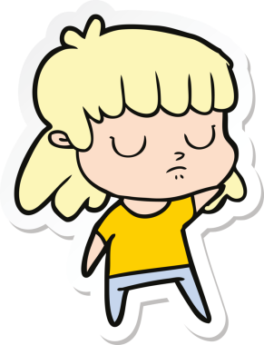 Bir insan tarafından çizilmiş ilgisiz bir karikatür çıkartması.