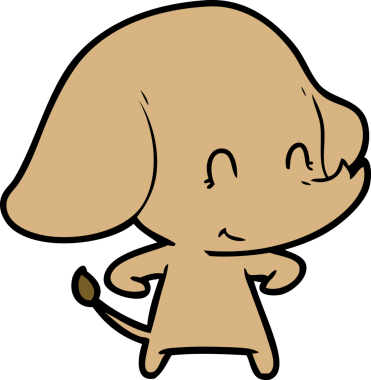 Bir insan tarafından çizilmiş şirin bir fil.