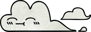 Bir insan tarafından çizilmiş beyaz bulutun retro grunge dokusu