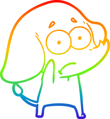 gökkuşağı gradyan çizgi çizimi bir insan tarafından çizilmiş belirsiz bir fil