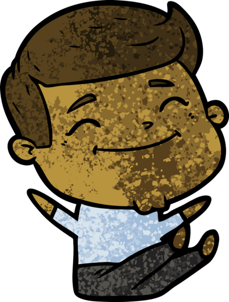 Bir insan tarafından çizilmiş mutlu çizgi film adamı.