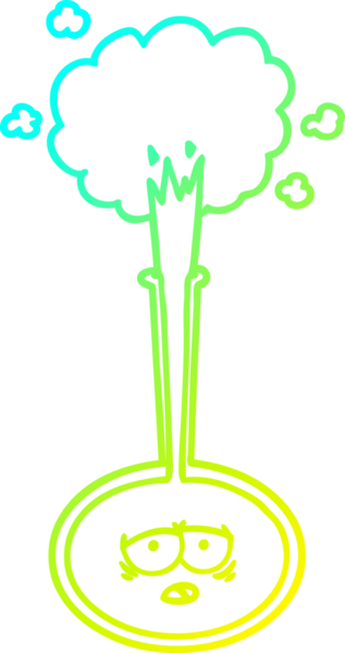 Bir çizgi filmin soğuk gradyan çizimi bir insan tarafından çizilmiş yorgun bilimsel bir deney.