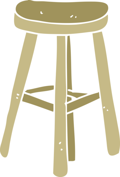 Bir insan tarafından çizilmiş taburenin düz renk çizimi