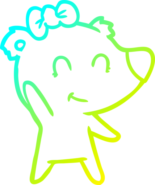 Bir insan tarafından çizilmiş bir dişi kutup ayısı karikatürü.