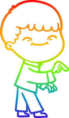 gökkuşağı gradyan çizgi çizimi bir insan tarafından çizilmiş mutlu bir çocuk