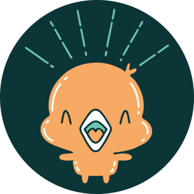 Bir insan tarafından çizilmiş şarkı söyleyen bir dövmenin simgesi.