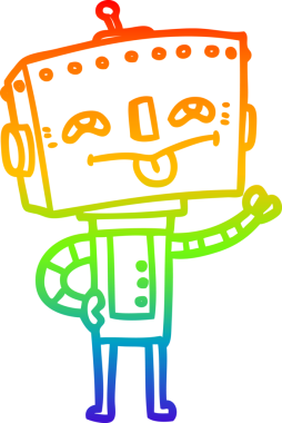 gökkuşağı gradyan çizgisi bir insan tarafından çizilmiş robot çizgi