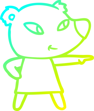 Bir insan tarafından çizilmiş, soğuk bir çizgi film karakteri.