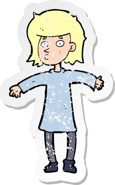 Bir insan tarafından çizilmiş gergin bir karikatürün gerilimli çıkartması.