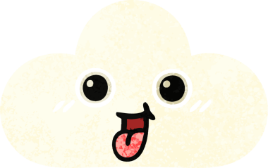 Bir insan tarafından çizilmiş bir bulutun retro çizim tarzı karikatürü