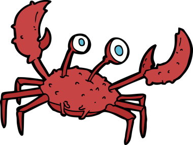 Bir insan tarafından çizilmiş yengeç.