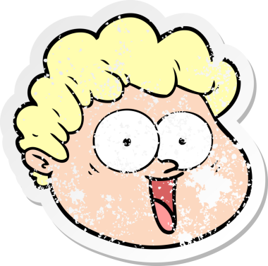 Bir insan tarafından çizilmiş karikatür erkek yüzü.