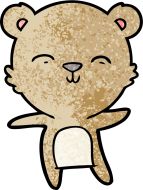 Bir insan tarafından çizilmiş bir çizgi film karakteri.