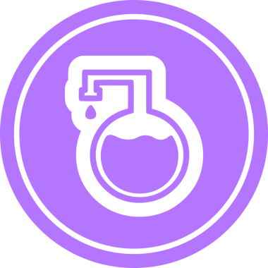 Bir insan tarafından çizilmiş kimyasal şişe dairesel simgesi