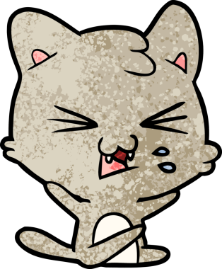 Bir insan tarafından çizilmiş kedi tıslaması.