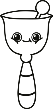 Bir insan tarafından çizilmiş okul çanının çizgi çizimi.