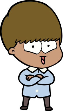 Bir insan tarafından çizilmiş mutlu çocuk çizgi filmi.