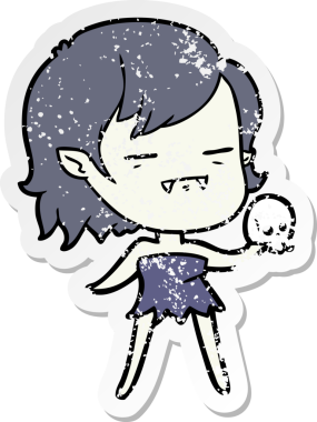 Bir insan tarafından çizilmiş ölümsüz vampir bir kızın sıkıntılı çıkartması.