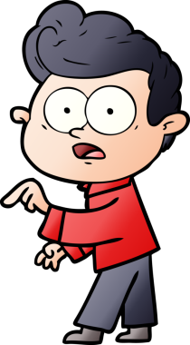 Bir insan tarafından çizilmiş çizgi film bakışlı adam.