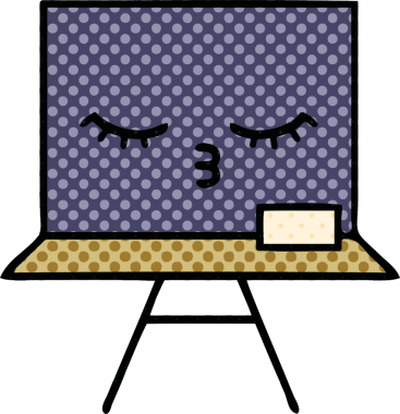 bir insan tarafından çizilmiş bir karatahtanın çizgi roman tarzı