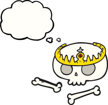 Bir insan tarafından çizilmiş serbest çizim balon kafatası.