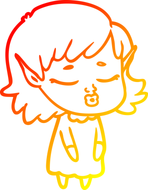 Bir insan tarafından çizilmiş güzel bir elf kızı çizimi.