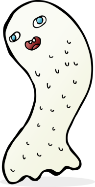 Bir insan tarafından çizilmiş komik çizgi film hayaleti.