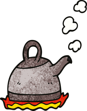 Bir insan tarafından çizilmiş karikatür kazanı.