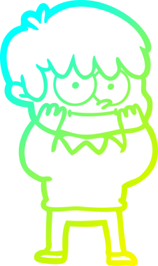 Bir insan tarafından çizilmiş mutlu bir çizgi film karakteri çizimi.