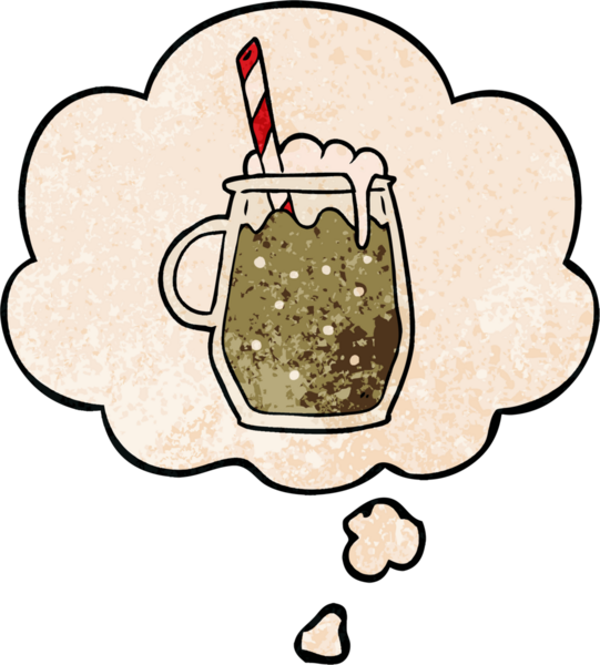 Düşünce baloncuklu çizgi film kök birası. Bir insan tarafından çizilmiş grunge desen tarzı.