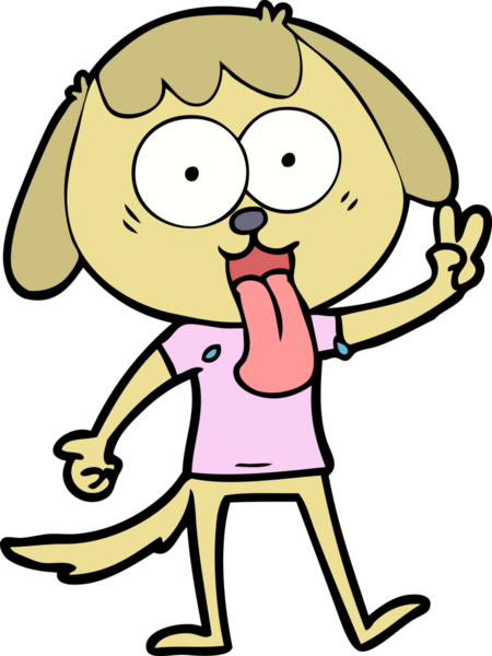 Bir insan tarafından çizilmiş şirin bir çizgi film köpeği.