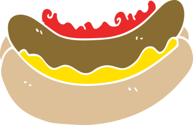 Bir insan tarafından çizilmiş sosisli sandviç karalaması.