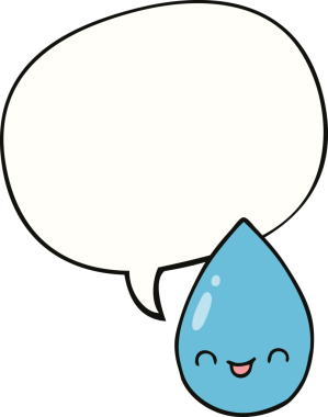 bir insan tarafından çizilmiş konuşma baloncuklu tatlı yağmur damlası.
