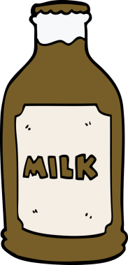 Bir insan tarafından çizilmiş çikolatalı süt.