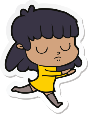 Bir insan tarafından çizilmiş ilgisiz bir karikatür çıkartması.