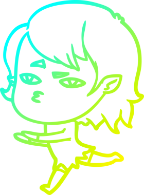 Bir insan tarafından çizilmiş bir vampir kız çizgi filmi.