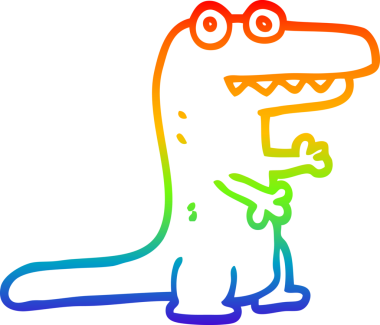 gökkuşağı gradyan çizgi çizimi bir insan tarafından çizilmiş bir timsah çizgi