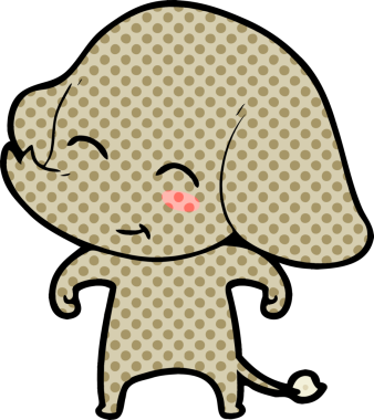 Bir insan tarafından çizilmiş şirin bir fil.