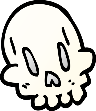 Bir insan tarafından çizilmiş komik kafatası.