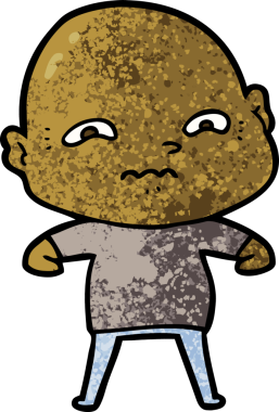 bir insan tarafından çizilmiş sinirli bir adam.