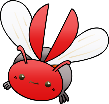 bir insan tarafından çizilmiş gölgeli uçan böcek.