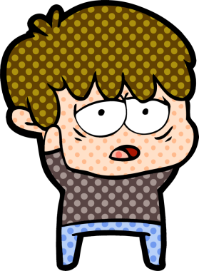 Bir insan tarafından çizilmiş bitkin çocuk çizgi filmi.