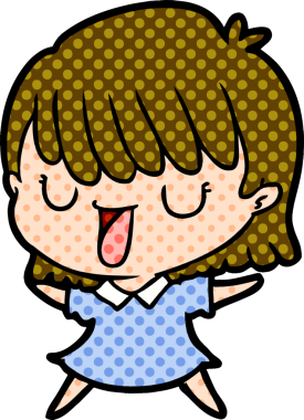 Bir insan tarafından çizilmiş karikatür kadın.