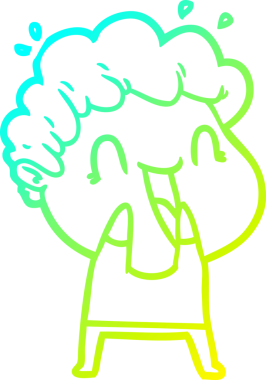 Bir insan tarafından çizilmiş mutlu bir adamın soğuk çizgi çizimi.