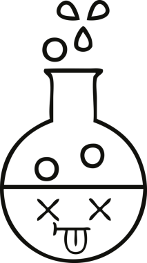 Bir insan tarafından çizilmiş bir test tüpünün çizgi çizimi