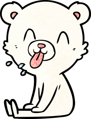 Bir insan tarafından çizilmiş mutlu kutup ayısı karikatürü